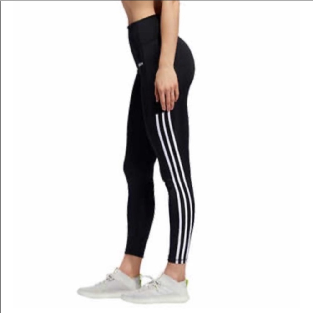 New Adidas High Waist 3 Stripes 7/8 Leggings, S